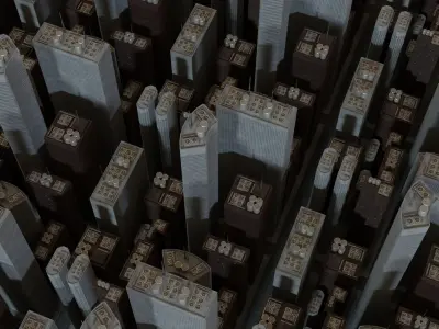 Skyscrapers city - city 3D model
