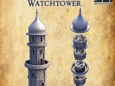 Eastern Watchtower Tabletop Terrain 28MM 3D print model 3D print model