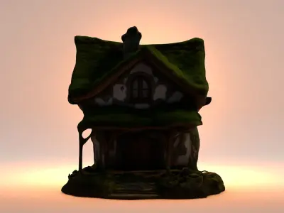 Fantasy Forest House 1 Low-poly 3D model