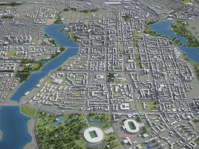 Donetsk  Low-poly 3D model
