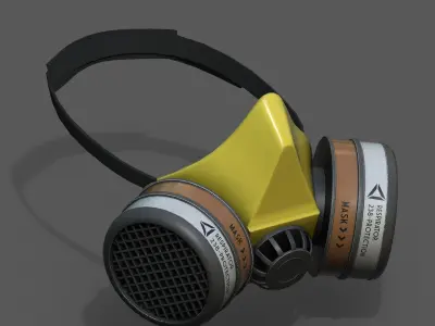 Gas mask respirator scifi military combat  Low-poly 3D model