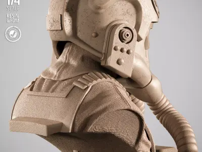 STAR WARS Elite Tie Fighter Portrait Bust 3D print model