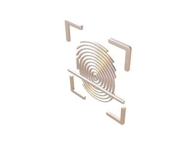 Fingerprint Recognition Icon v1 008 Free low-poly 3D model