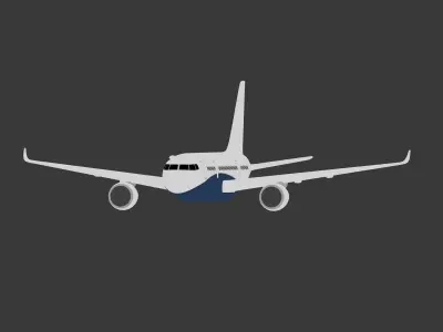  Generic Airliner - Plane - Airplane -- LowPoly Low-poly 3D model