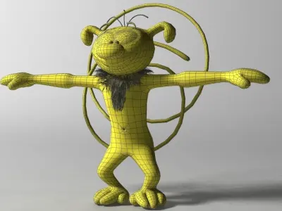 Marsupilami Character RIGGED Low-poly 3D model