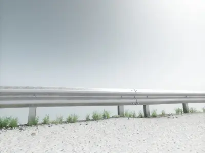 road fence kit A  Low-poly 3D model