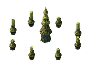 Kashayana Buddha Forest Stone Magic Arrow 01 3D model