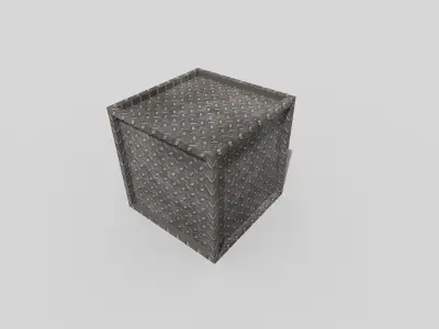 low poly metal crate Low-poly 3D model