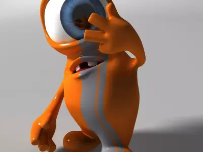 Orange Monster Rigged Low-poly 3D model