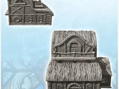Medieval house with balcony and rope balustrade 2 - Medieval Got 3D print model