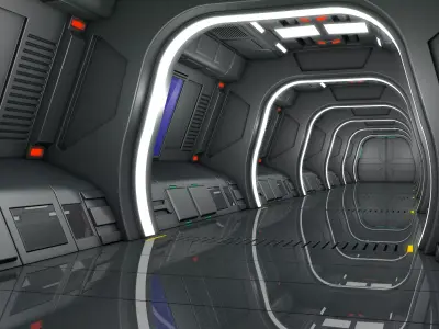 Sci Fi Corridor Starship 3D model