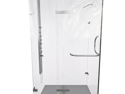 Monteray  H Frameless Rectangle Hinged 3D model