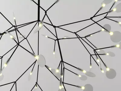 Heracleum chandelier with branches hanging from it 3D model