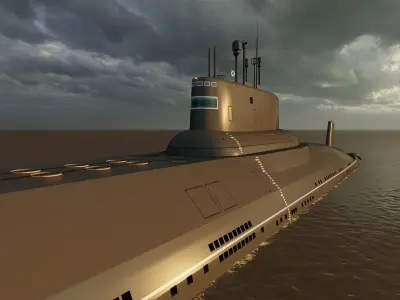 Typhoon class submarine with interior  3D model