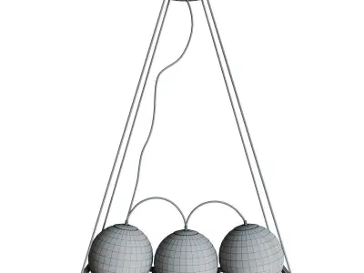 Curved Pea Pendant Lamp 3 Simig 3D model