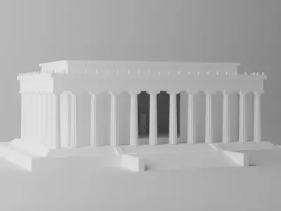 Cartoon Lincoln Memorial Washington DC USA Low-poly 3D model