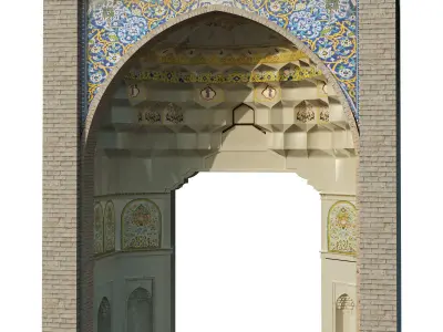 old turkish arch muqarnas set 142 Low-poly 3D model