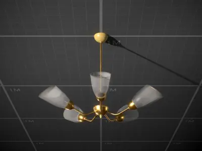 Soviet Ceiling Lamp - Chandelier Low-poly 3D model