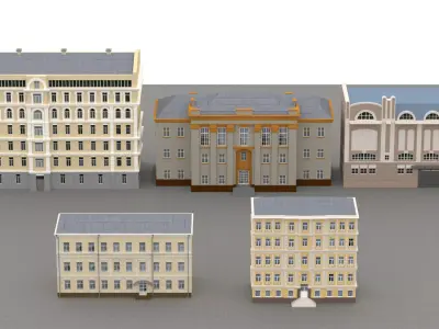 Old east european houses pack 02 3D model