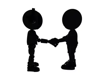 Robot and Human Friendship 3D Model 3D print model