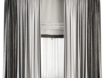 Roman and Cotton Curtain Low-poly 3D model