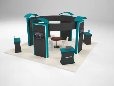 Exhibition Stand Booth Size 6x6 m 3D model