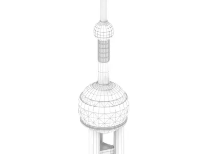Shanghai Pearl Tower - Landmark Building Low-poly 3D model
