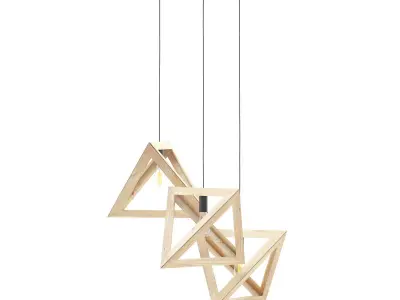 Hanging Wooden Lamp 3D Model 3D model