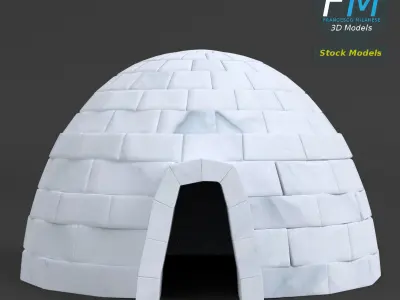 Igloo made out of paper 3D model