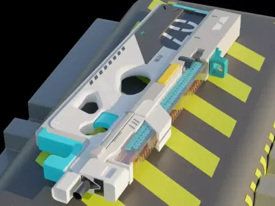 Marathon Inpired P-000 2B Sci-fi SMG 3D model