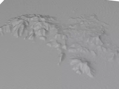 Syros Island 3D model terrain Low-poly 3D model