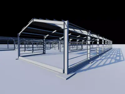 Structural Metal frame buildings-Warehouse Building 3D model