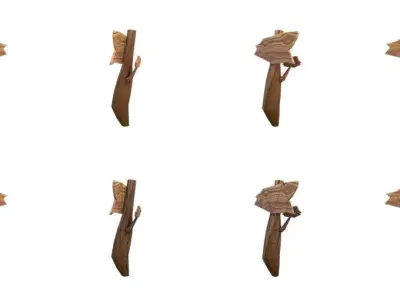 Guidepost Pack 0-9 Low-poly 3D model