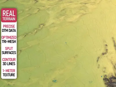 Al Ain - Topography Terrain Low-poly 3D model