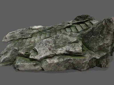 Stairs rock Low-poly 3D model order