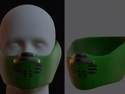 Gas mask helmet 3d model scifi Low-poly  Low-poly 3D model 141
