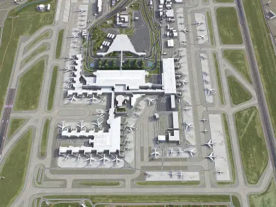 Palma de Mallorca - Airport - PMI Low-poly 3D model