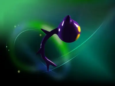 Cooty the smile cat face ghost cartoon Low-poly 3D model