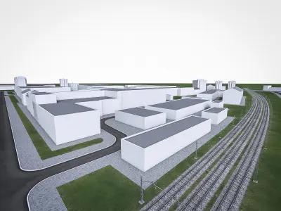 Urban Area 01 Low-poly 3D model