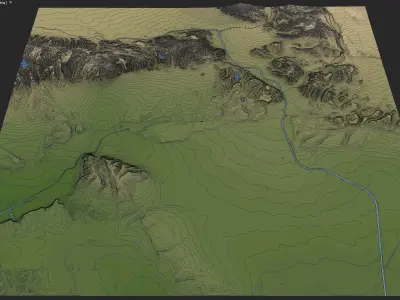 Los Angeles - 3D Terrain Low-poly 3D model