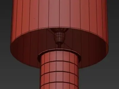 Eliot Bone Tile Table lamp with Linen Shade 3D model