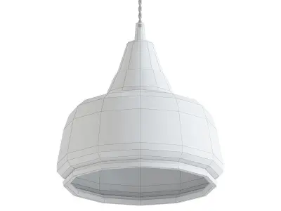 BENITO bento pendant light with wood and glass 3D model