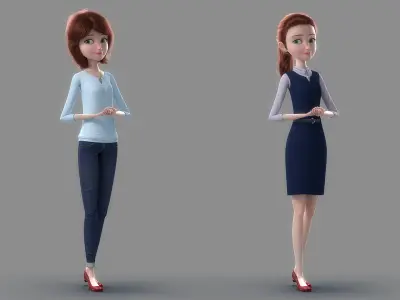  Cartoon Family Rigged V5 