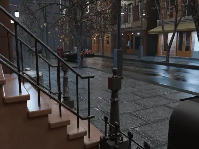 3D Industrial City Block- City Street 3D model