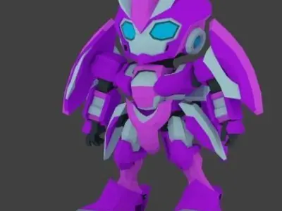Super Mecha 3 - Zelita of Code Name Z3LA Low-poly 3D model