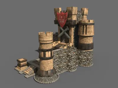 Castle fantasy Free low-poly 3D model