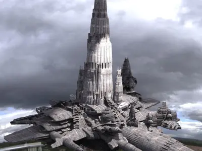 Sargons Tower Arch Ship 3D model