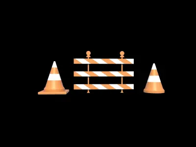 Road-barrier Low-poly 3D model