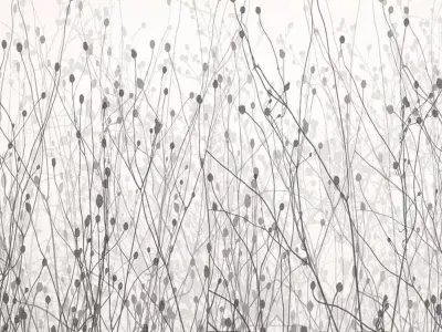 Botanical Line Art Wall Texture Texture