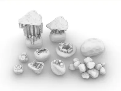 Wild and Settled Asteroids 3D print model